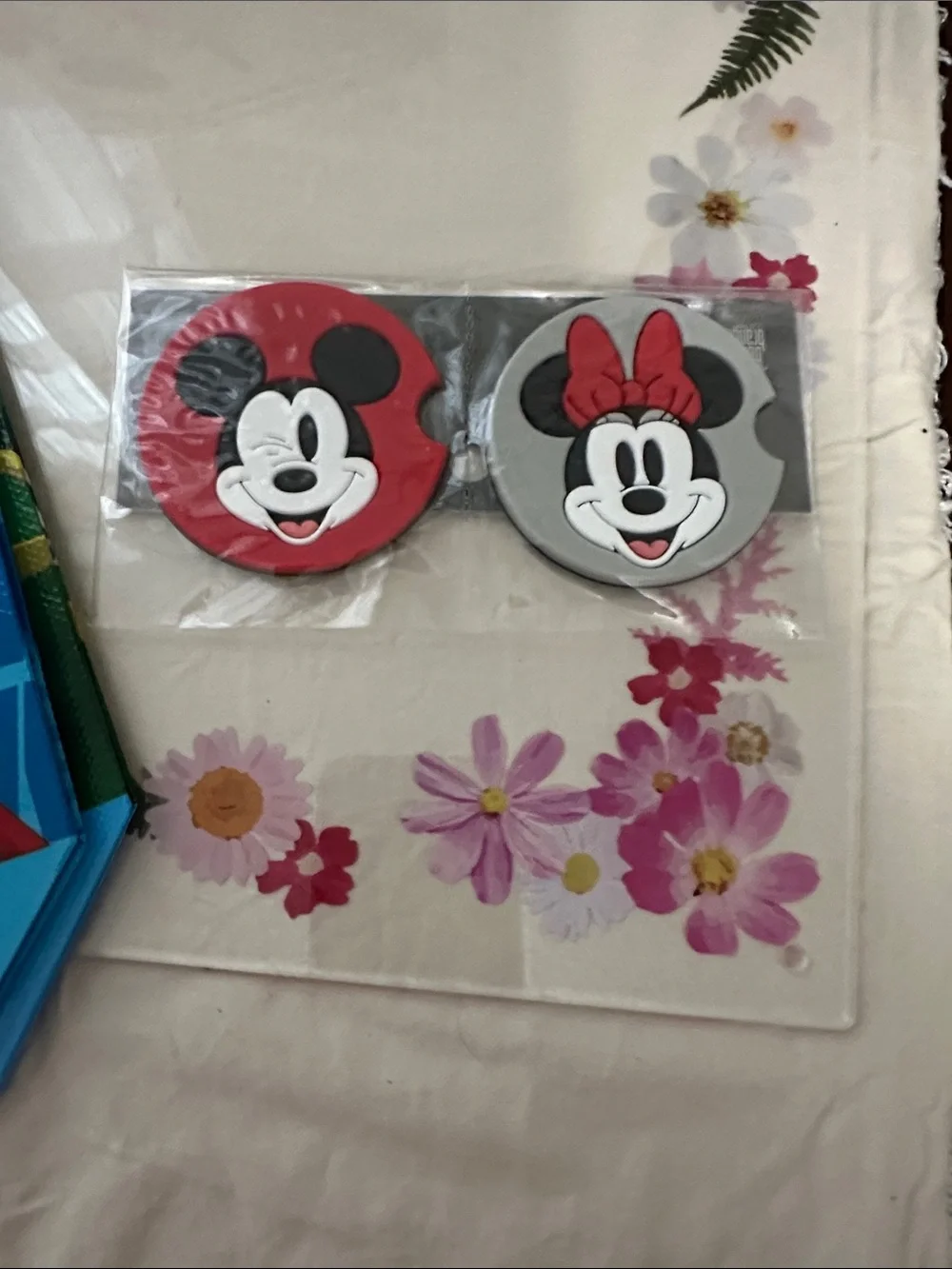 Disney Mickey Sticker Activity Set -& 2 reusable bags with handles & 2 coasters
